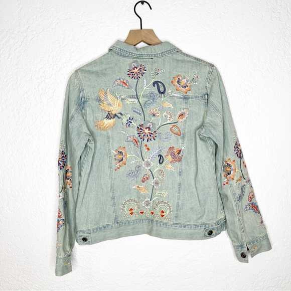 JOHNNY WAS Embroidered Denim Jacket - Picture 1 of 12
